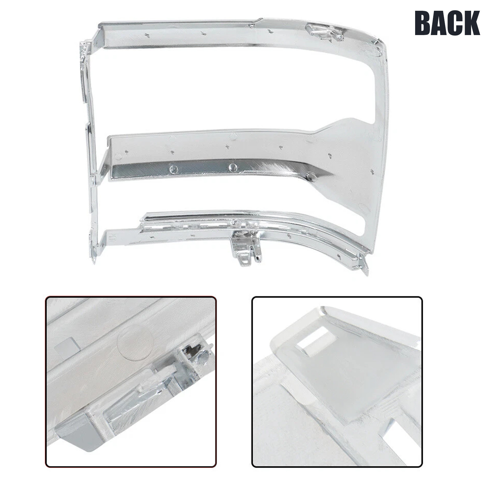 Chrome Headlight Bezel Cover Trim Pair For 2016-18 Chevrolet Silverado 1500 L/R