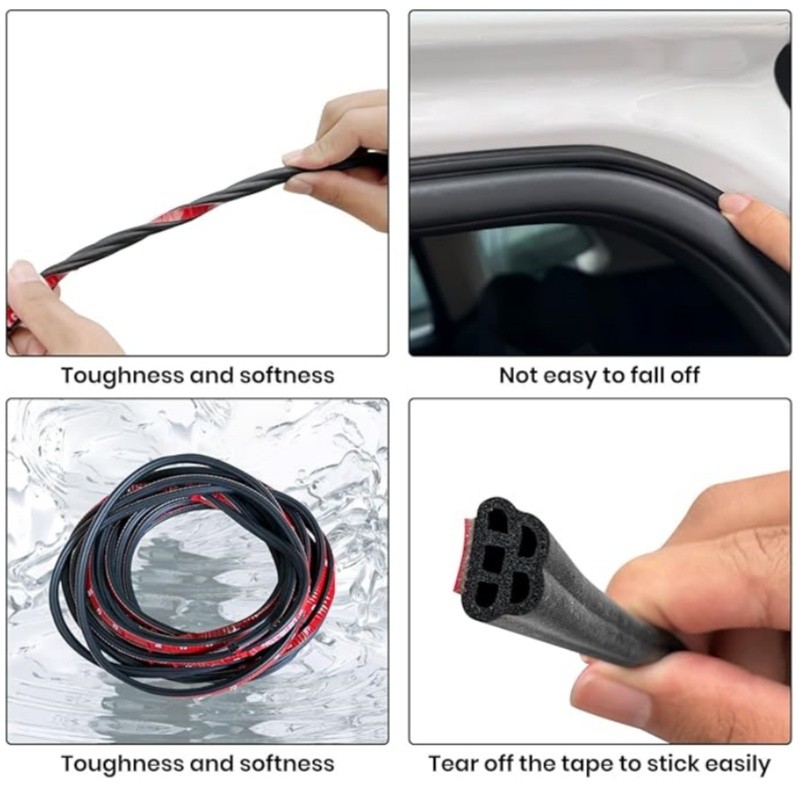 52Ft Car Door Edge Trim Molding Rubber Seal Strip Scratch Protector Guard Decor