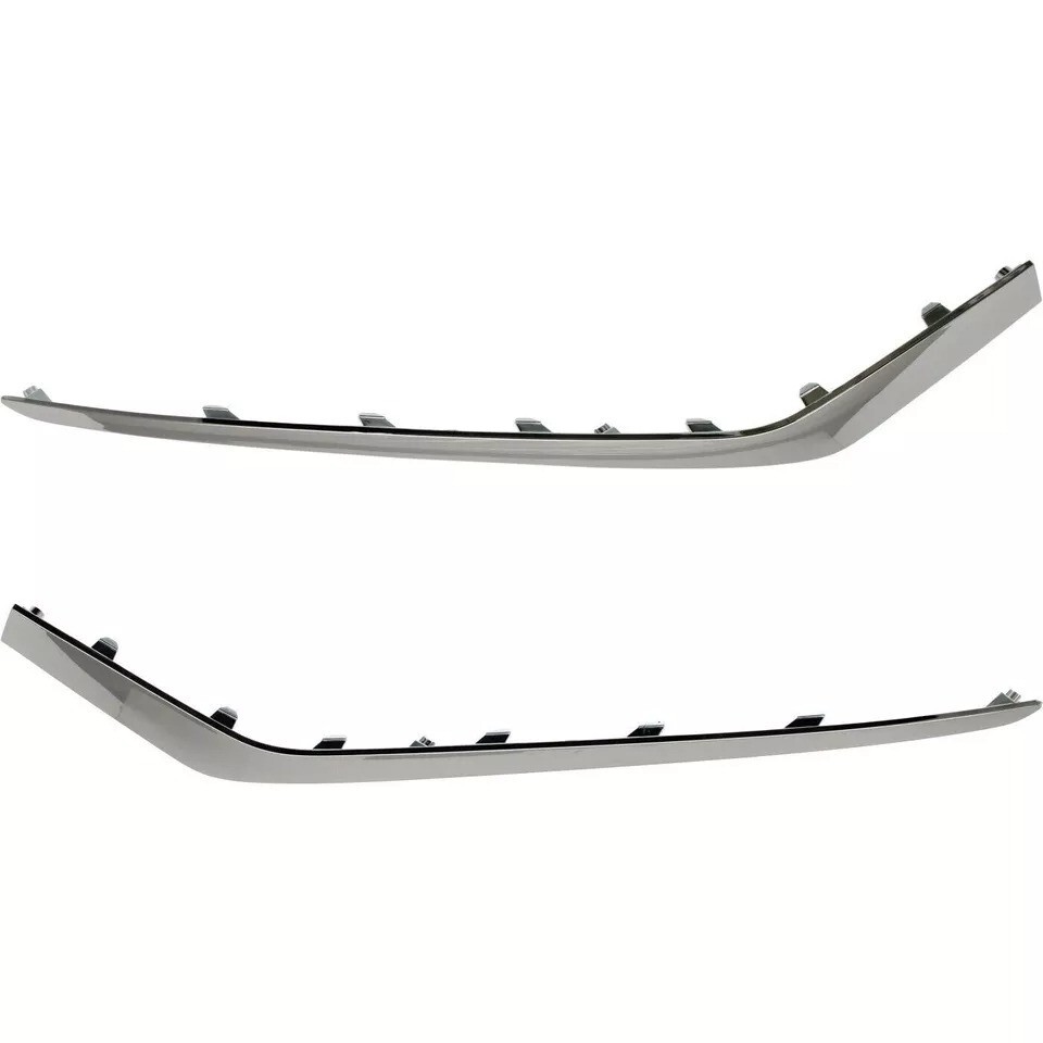 New Front Bumper Lower Grille + Molding Trims 3PC Fits 2018-2019 Hyundai Sonata