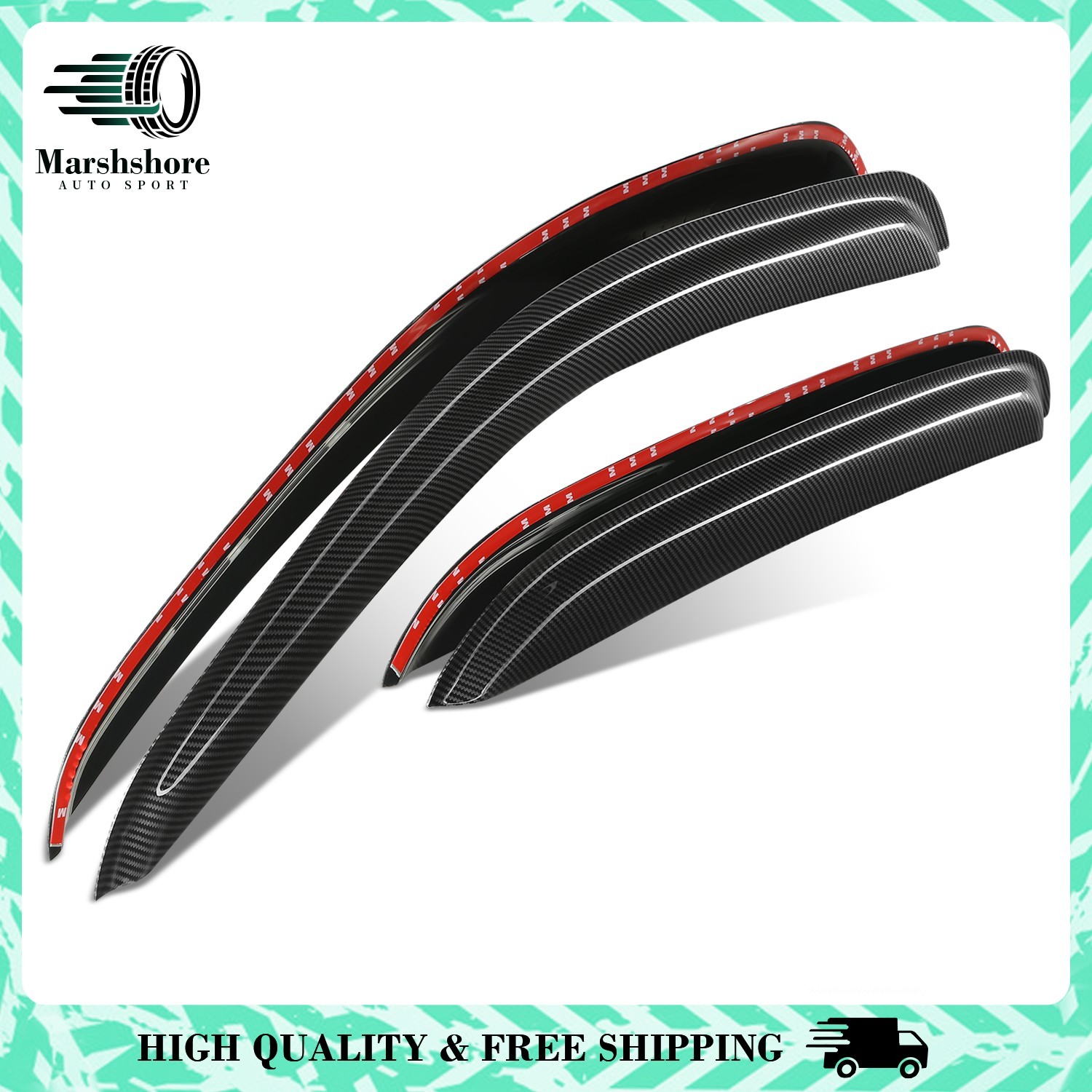 For 07-14 Silverado Sierra Suburban Yukon XL 3M Adhesive Tape 4 Window Visors
