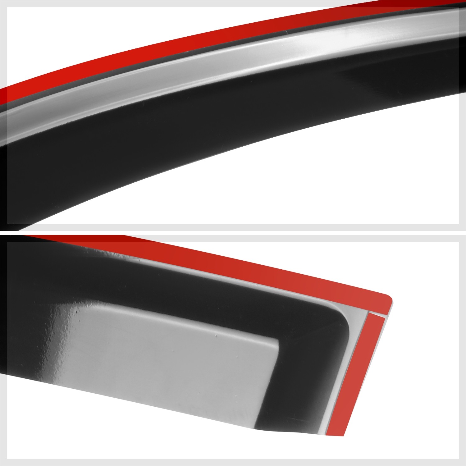 4-Pieces Glossy Black 3M Adhesive Tape Window Visors Set for 17-22 KIA Sportage