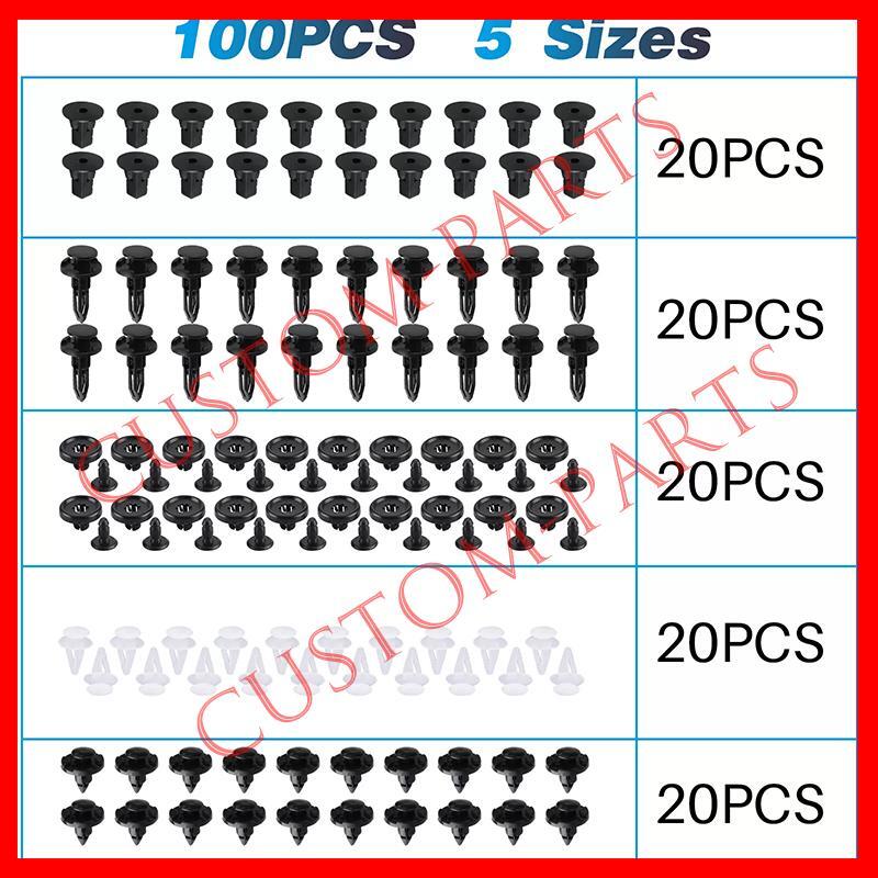 100x TOYOTA & LEXUS Trim Panel Clips Bumper Fender Push Pin Rivet 7 8 9mm Engine