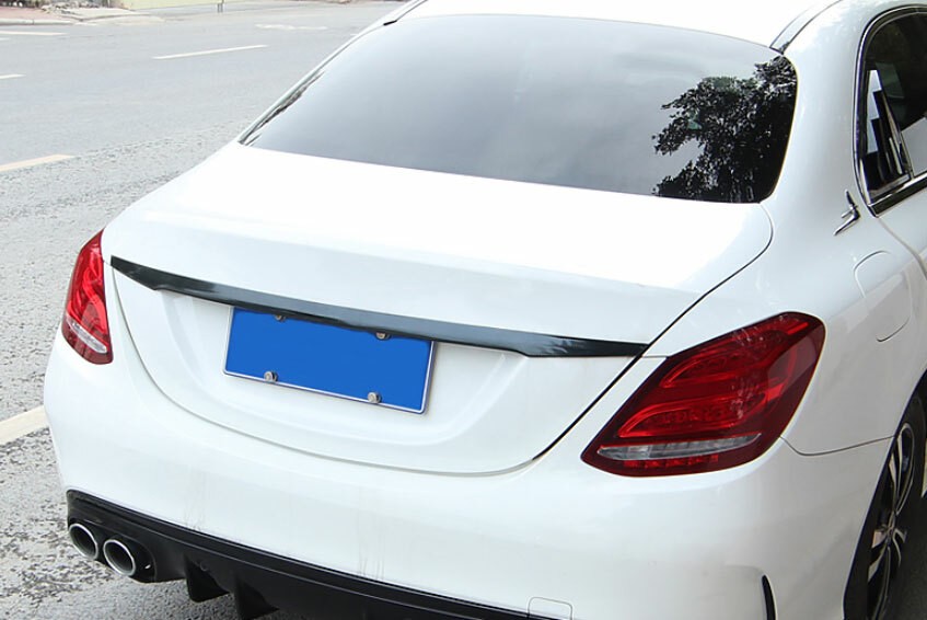 For 2015-2021 Benz C-Class W205 Chrome Black Rear Tailgate Trunk Lid Cover Trim