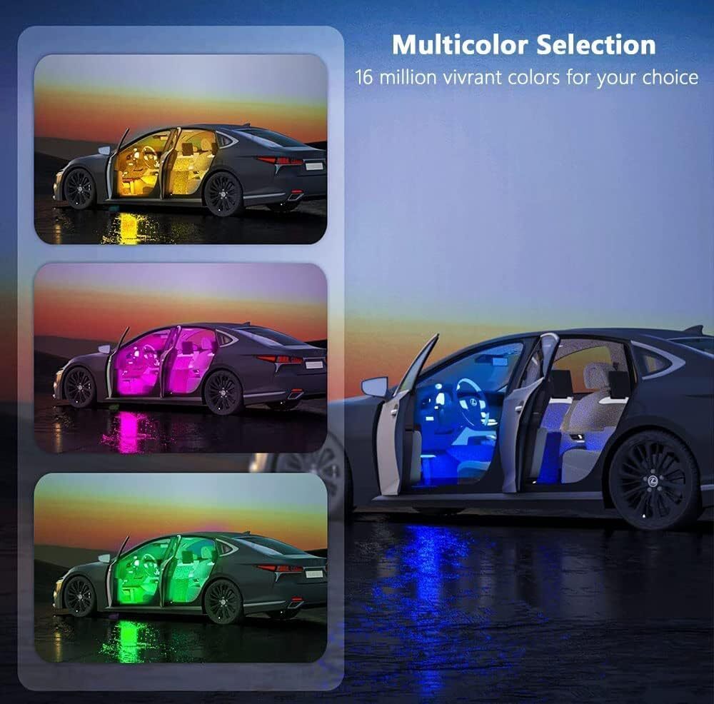SHENKENUO RGB Car LED Strip Lights – 5050 SMD 36 LEDs,16 Colors, IP65 Waterproof