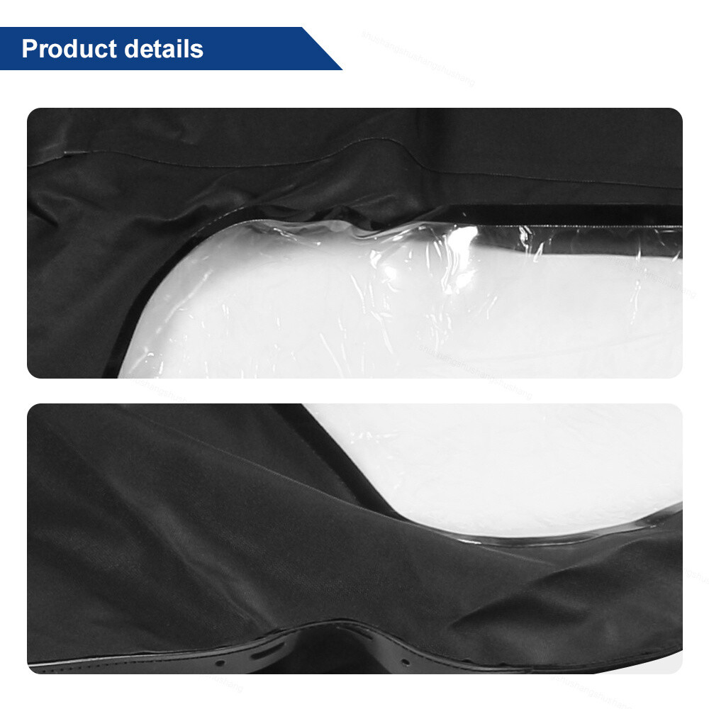 Upper Black Soft Top w/ Plastic Window Fit For 1990-2005 Mazda Miata Convertible