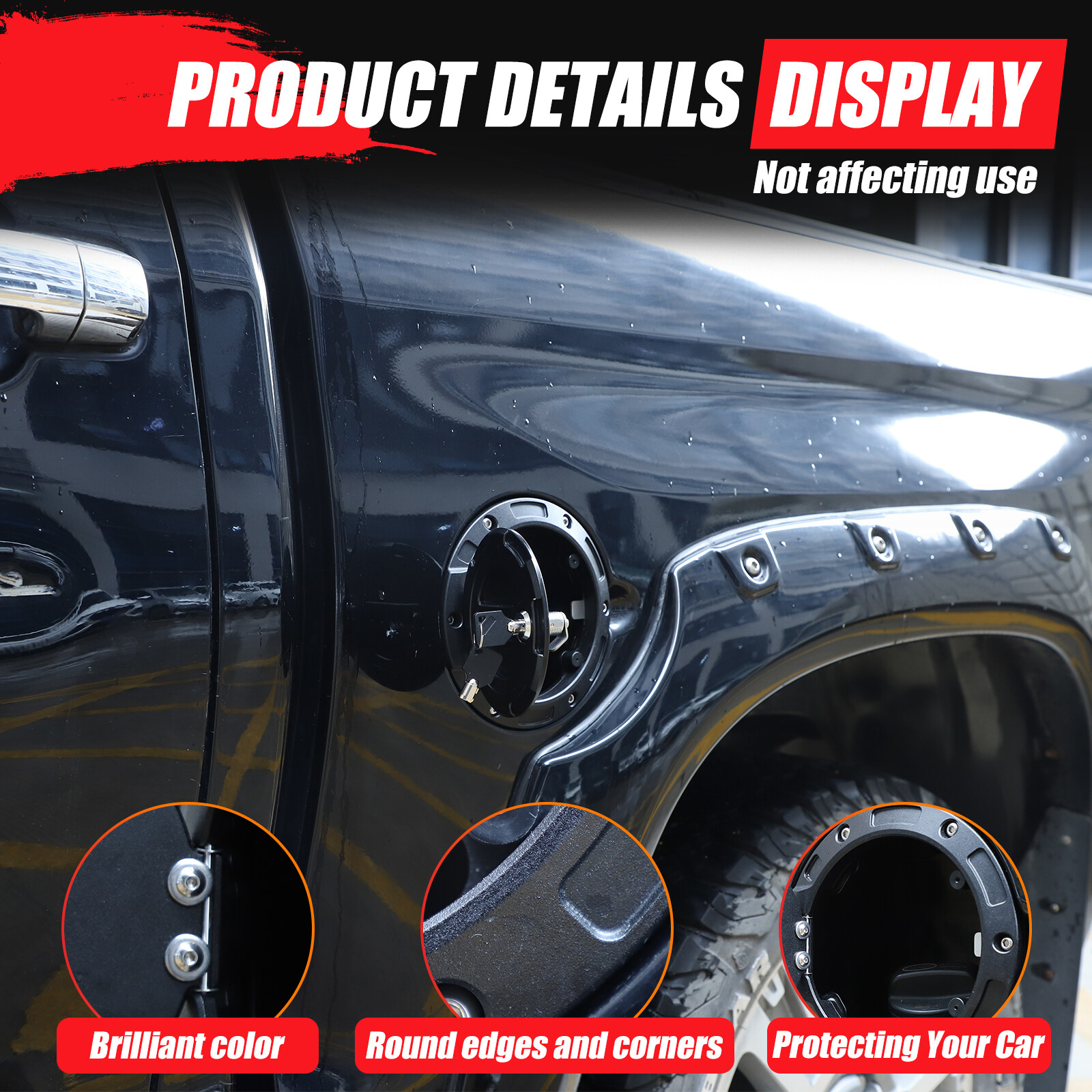 Locking Fuel Door Black Gas Tank Cap Cover Lock Key For Toyota Tundra 2007-2021