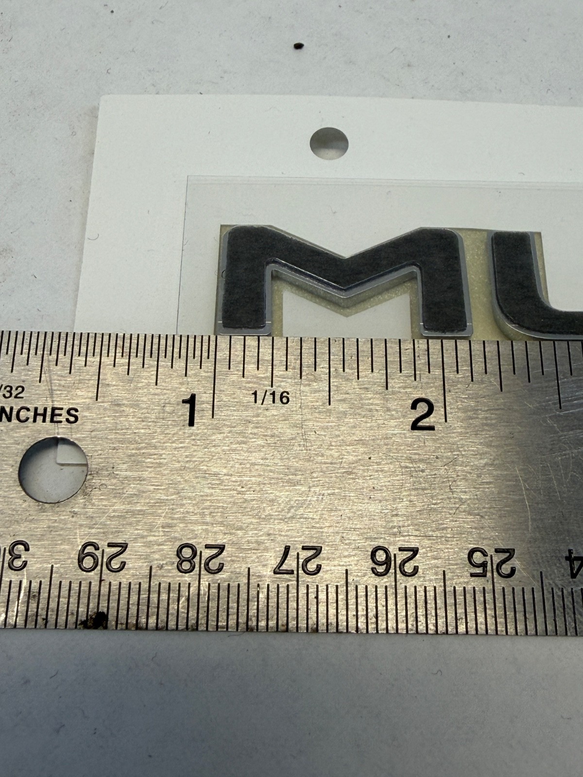 New Chrome Rear PLATINUM Letter Emblem Badge Peel Stick 8 1/4 x 5/16