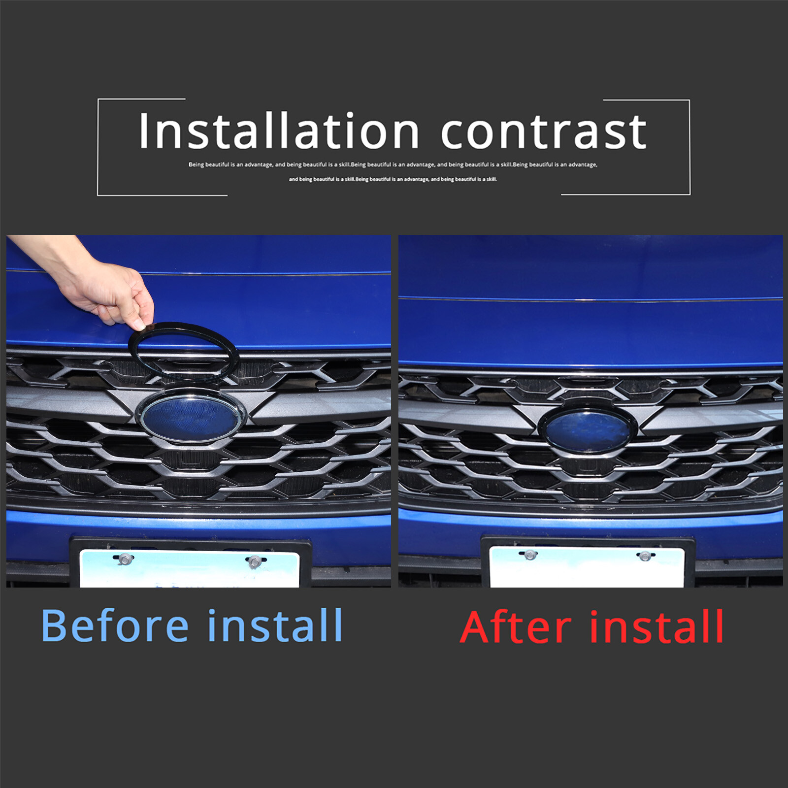 Glossy Black Front Rear Emblem Logo Badge Ring Trim Cover For Subaru WRX 21-23
