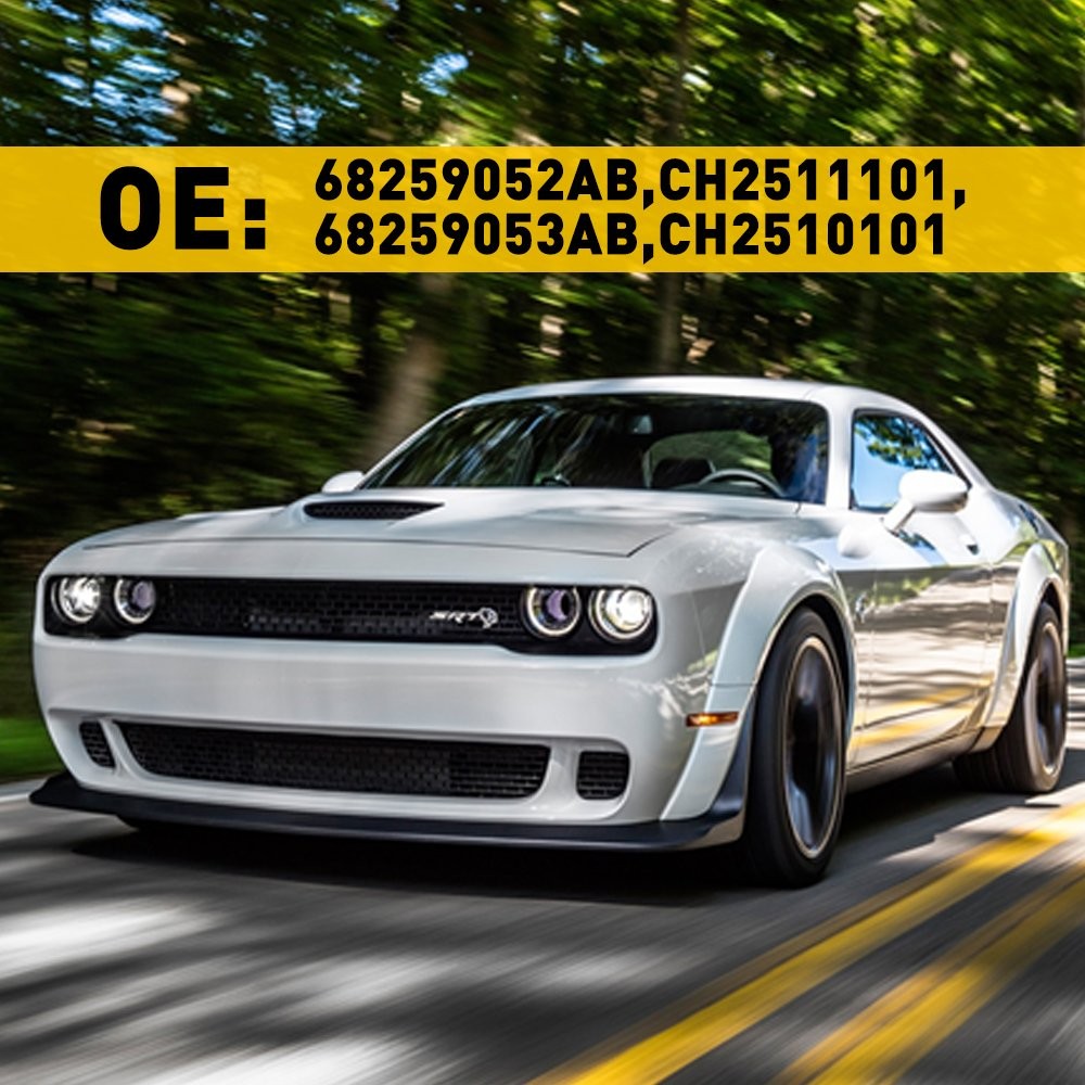 Front Headlight Bezel Lamp Trim Left Right & for 2015-20 Dodge Challenger