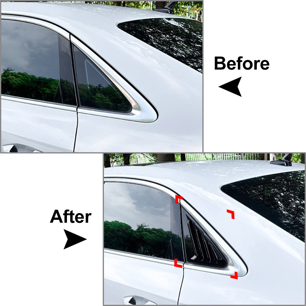 Rear Window Louvers Shutters Cover For Audi A3 8Y Sedan 2021-2024 Carbon Look