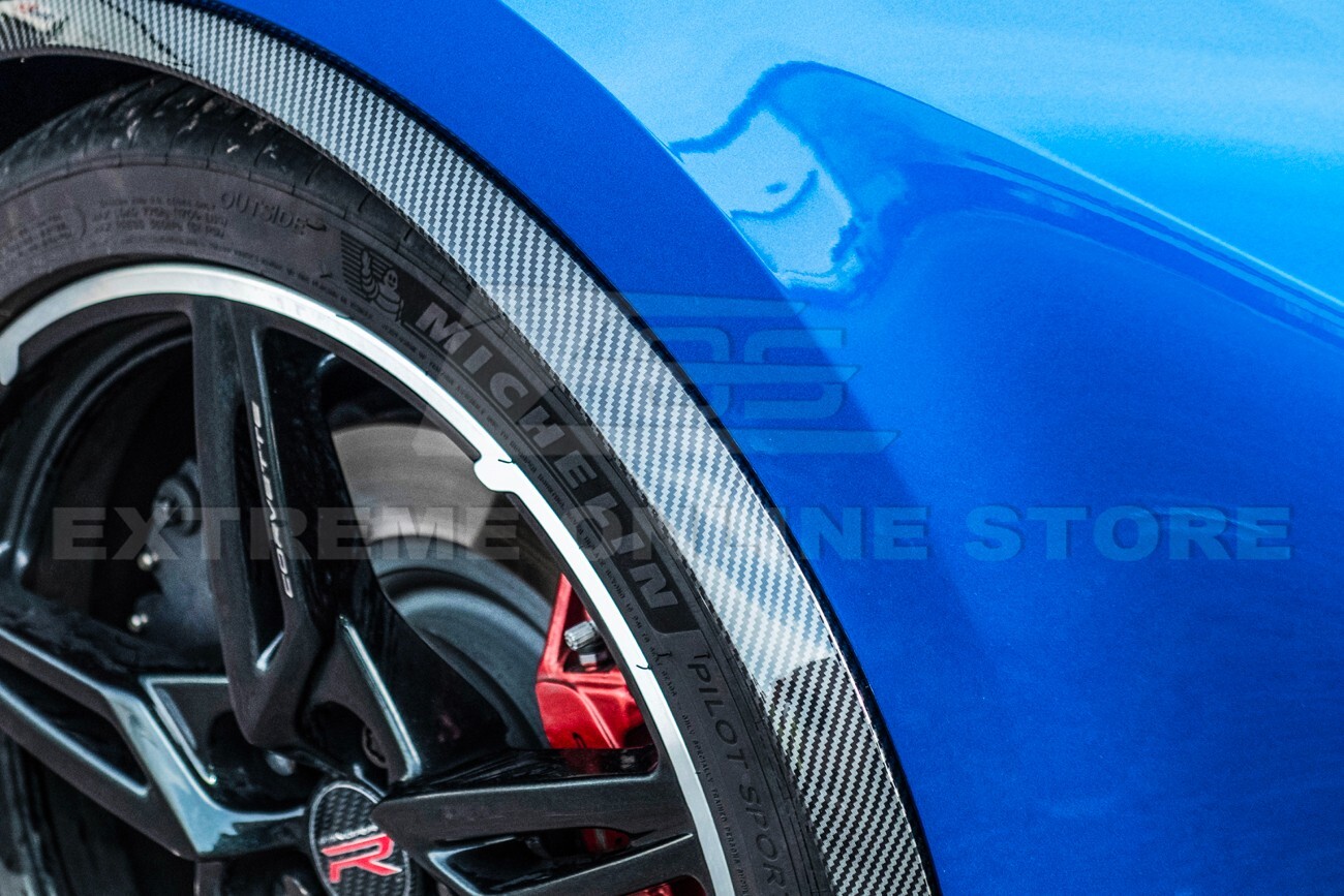 For 20-Up Corvette C8 Hydro-Dipped Carbon Fiber Front Rear Wheel Fender Mud Flap