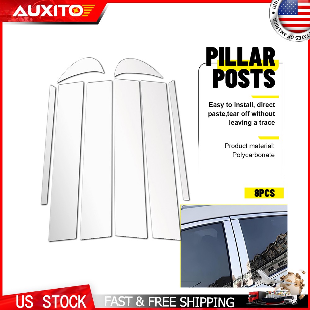 Chrome Pillar Posts For Toyota Camry 2018-2021 8pcs Set Window Door Trim Cover