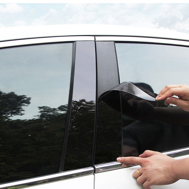 6pcs Glossy Black Polycarbonate Pillar Posts For BMW 7-Series F01 F02 2009-2015