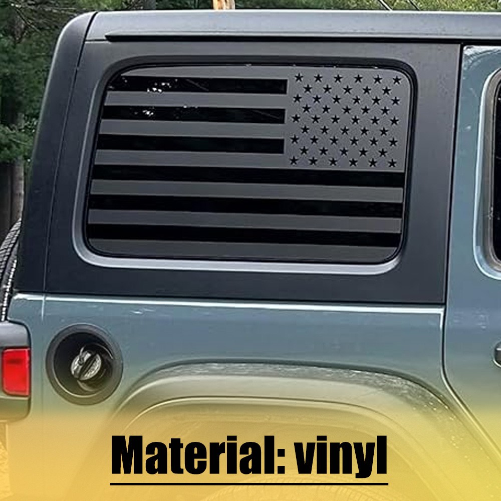 Rear Window American Flag Vinyl Decal Precut For Jeep Wrangler JL JLU 2018-2026