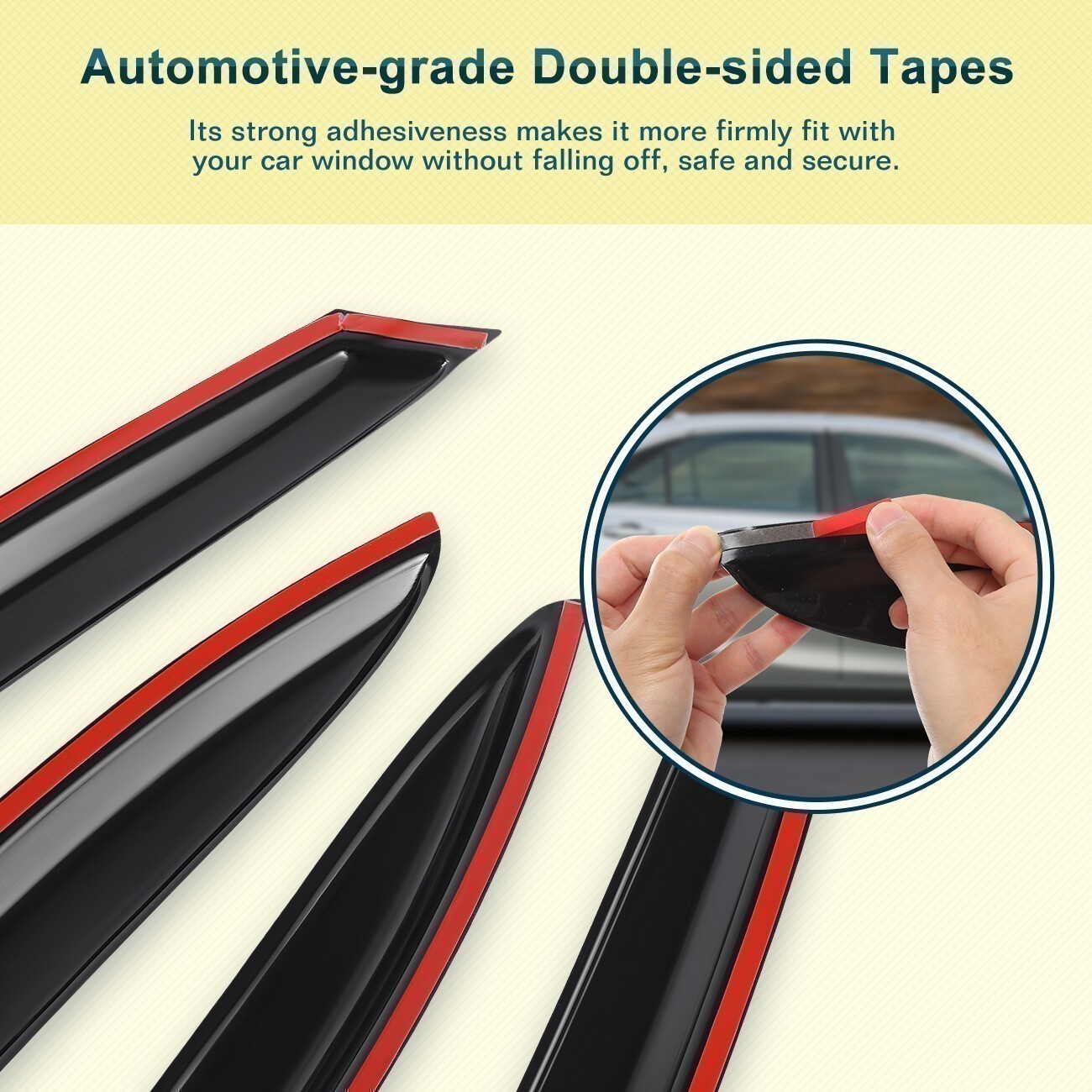 For 2015-2020 Acura TLX JDM Tape-On Window Visor Rain Guards Deflector 4pcs Set