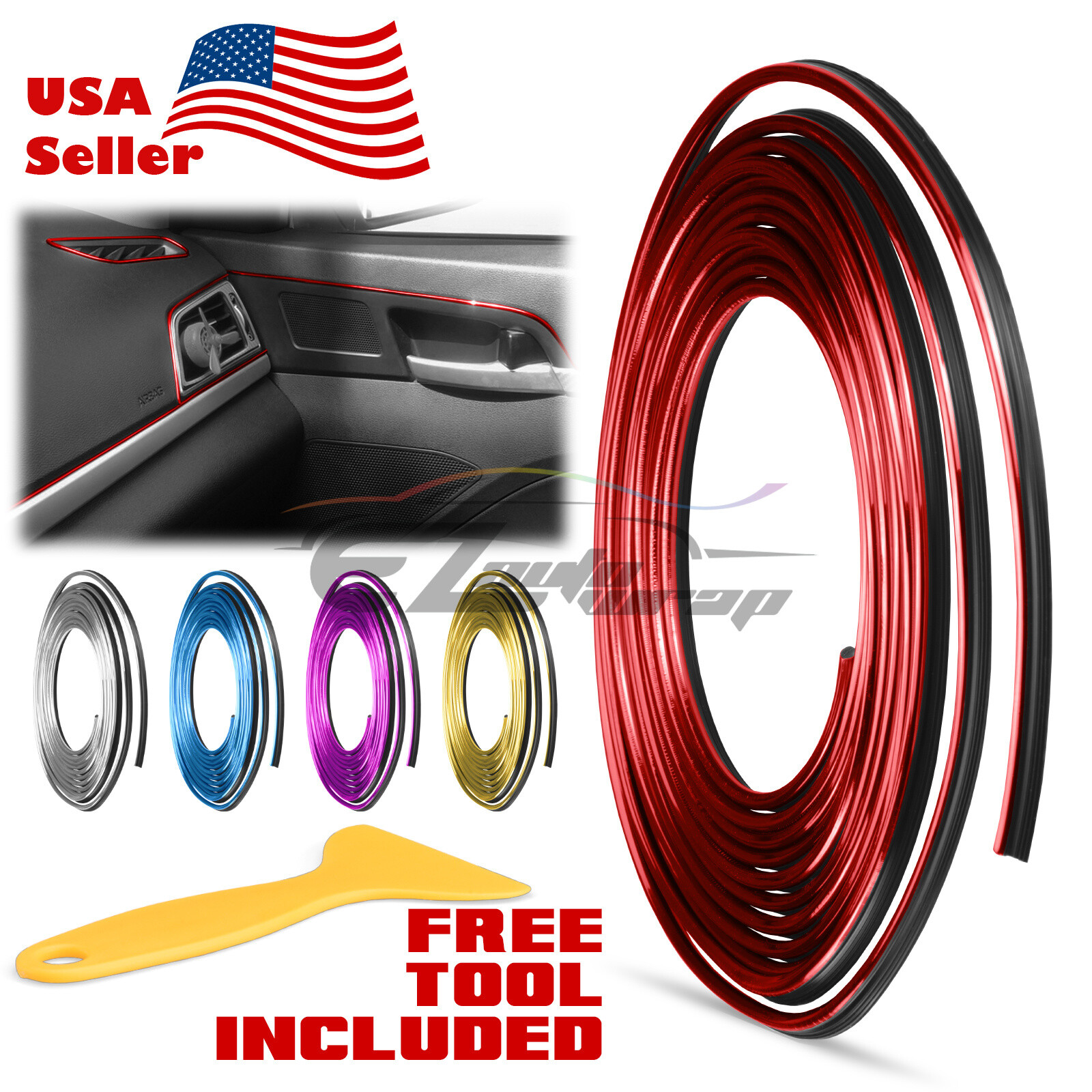 16FT Blue Car Molding Trim Rubber Seal Strip Scratch Protector Guard Decal