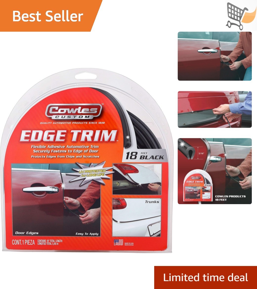 18ft Rubber U-Channel Edge Guard Trim for Cars Trucks SUVs Boats Black
