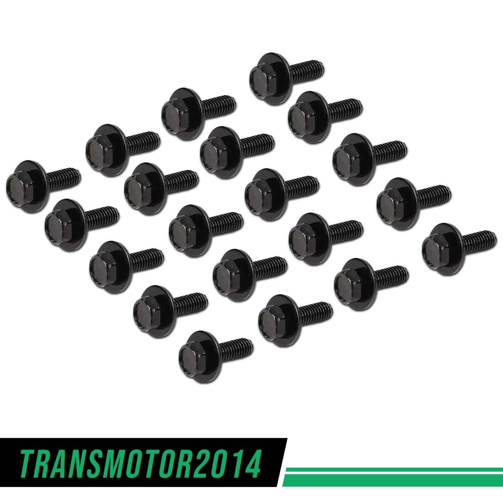 Fit For Honda Body Bolts- M6-1.0 x 20mm Long- 10mm Hex- 17mm Washer- 20 bolts
