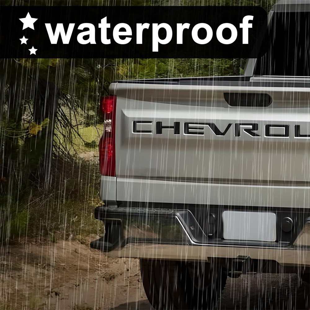 Matte Black 3D Tailgate Insert Letters for Silverado 2019-26 Raised Decal Emblen