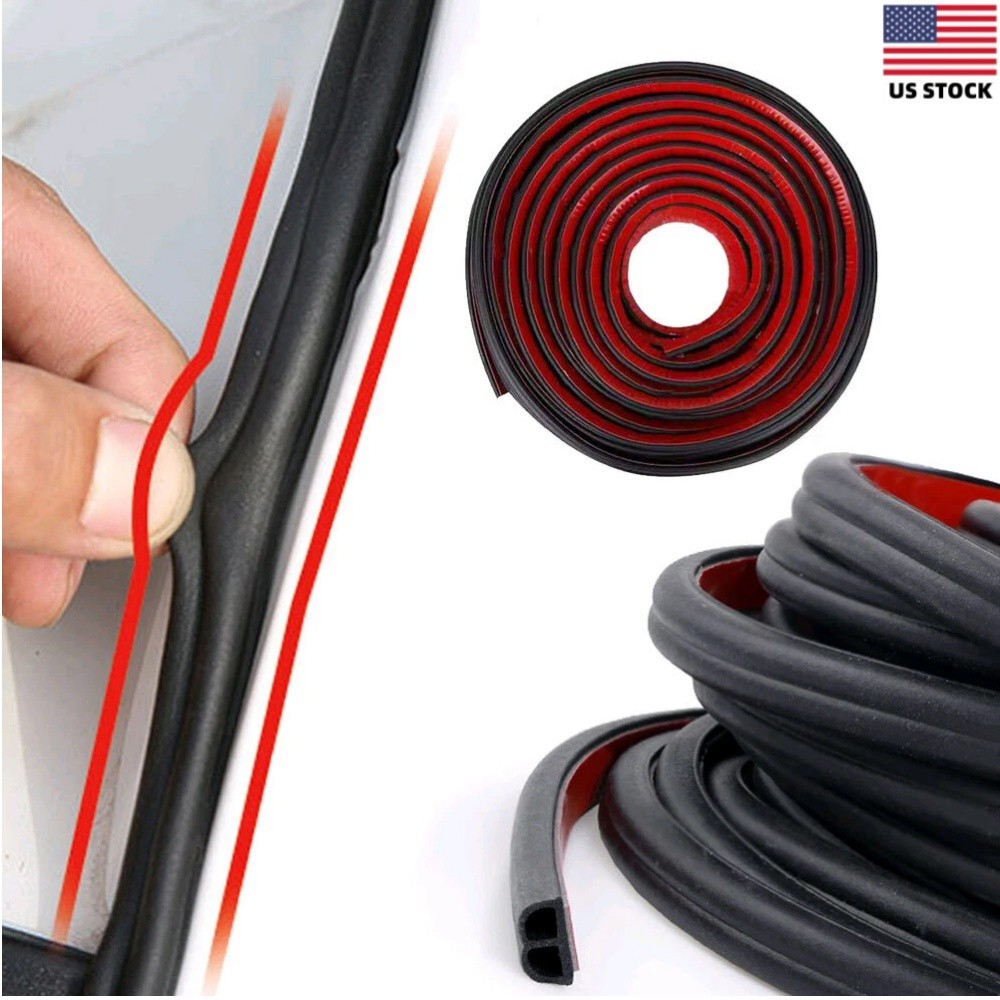 5m B-Shape Rubber Car Door Seal Strip Hollow Edge Guard Protector Weatherstrip