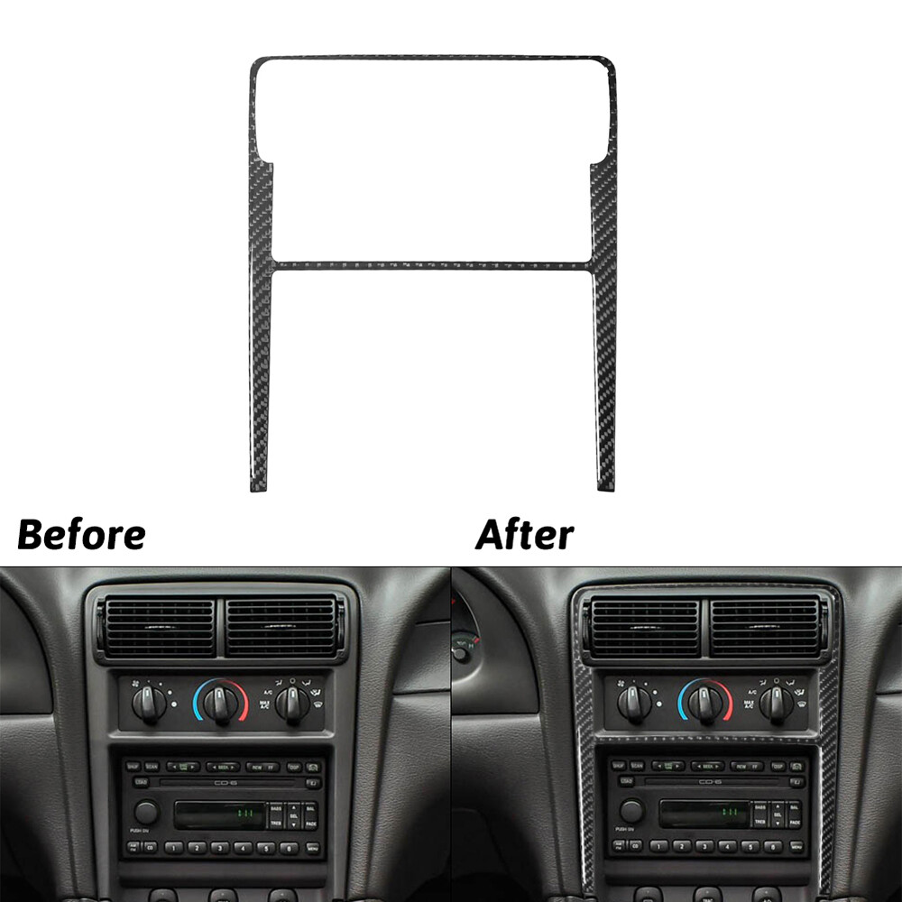 For Ford Mustang 2001-04 Carbon Fiber Central Console Control Panel Frame Trim