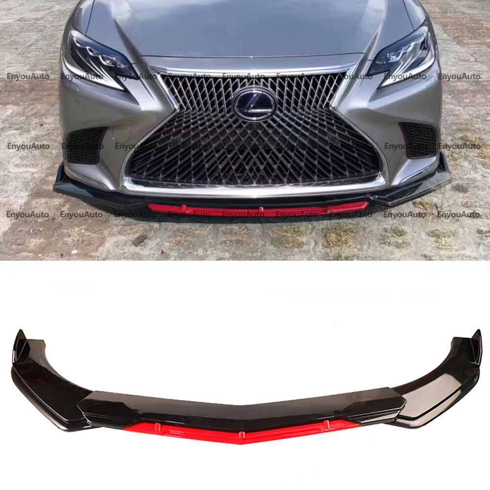 For Lexus ES250 ES300 ES350 Front Bumper Lip Spoiler Splitter Gloss Black Red