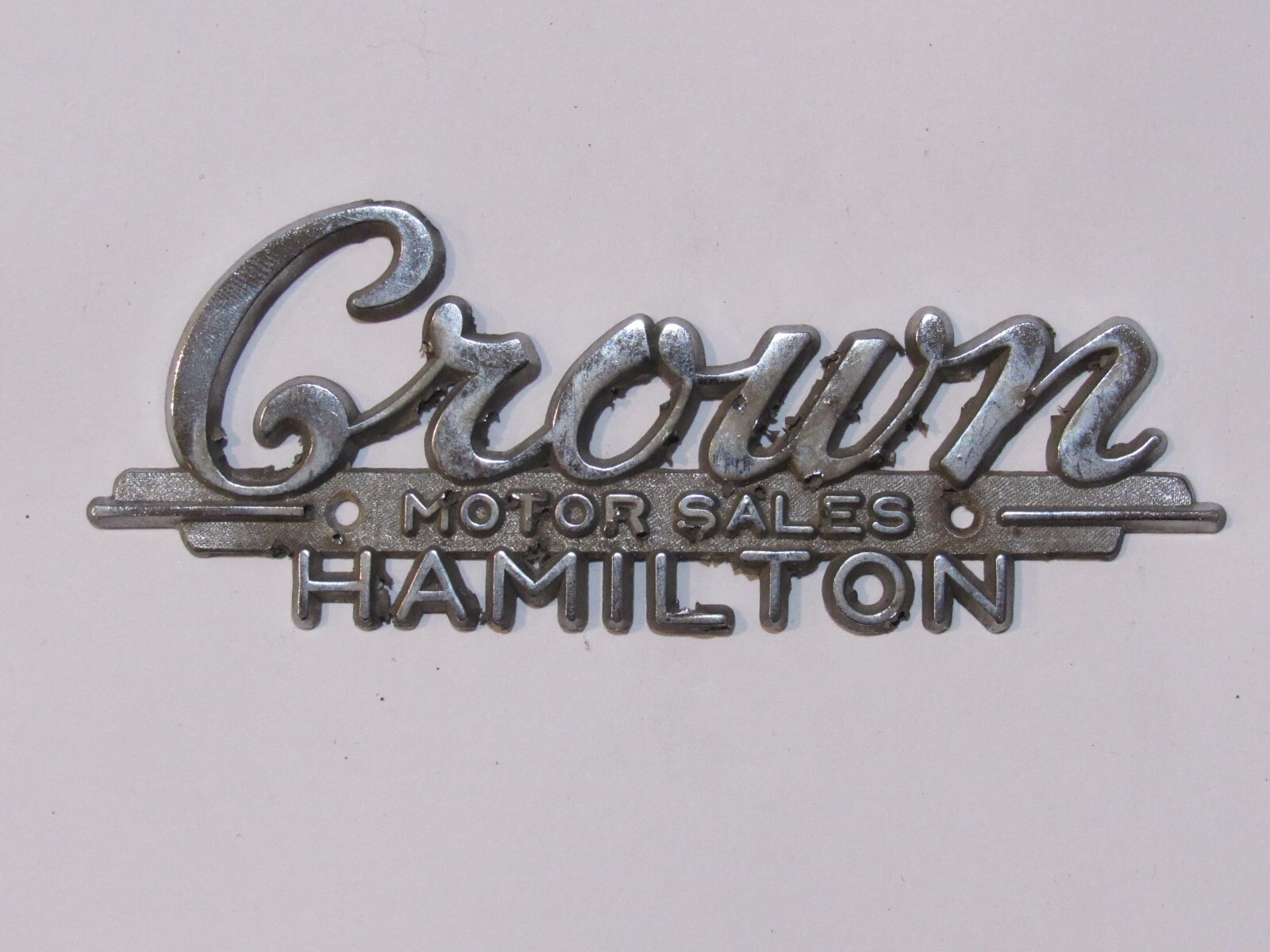 Vintage Crown Studebaker Hamilton Ontario Canada Metal Dealer Badge Emblem Tag