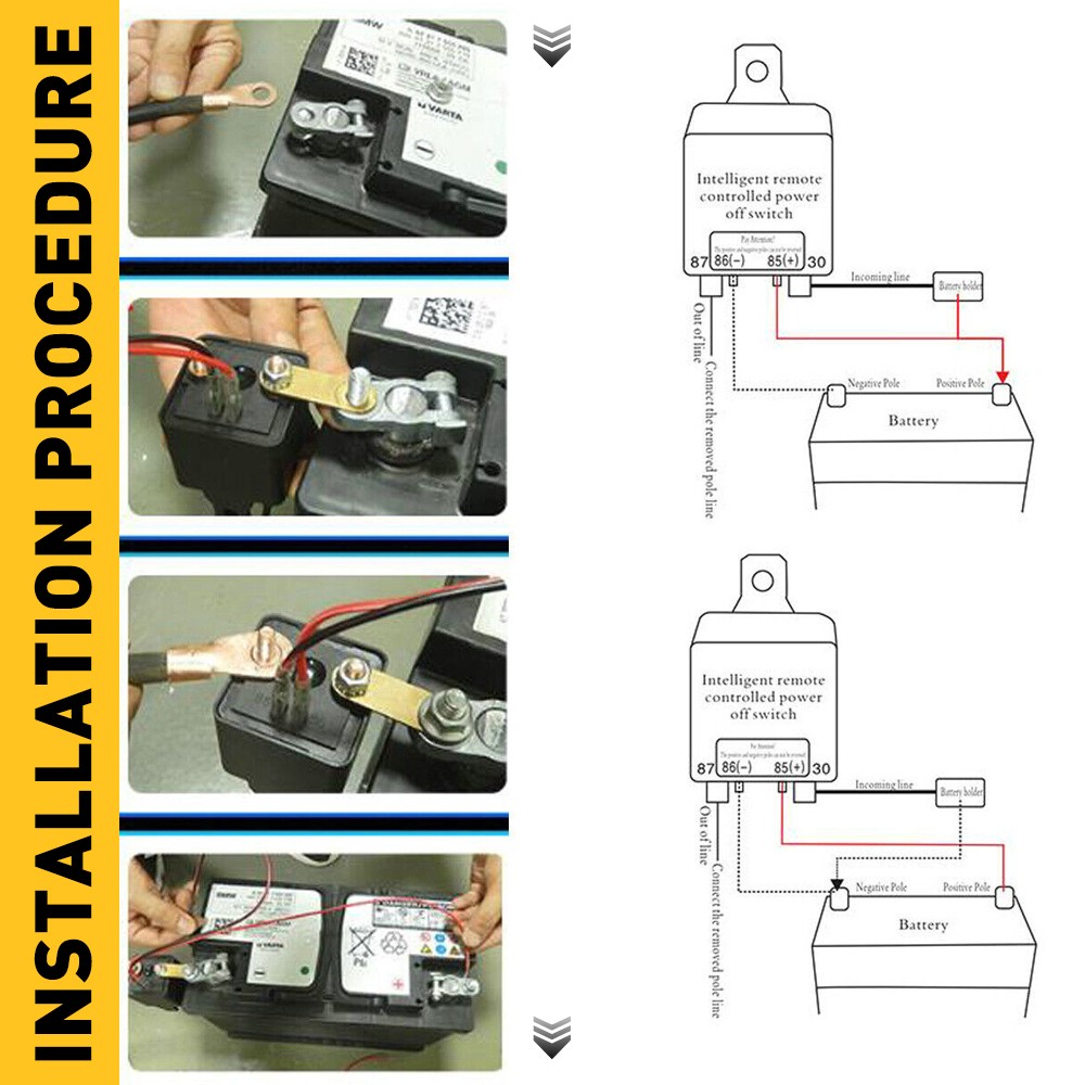 Remote Battery Disconnect Switch Upgraded Kill Switch for Car Truck DC 12V 200A