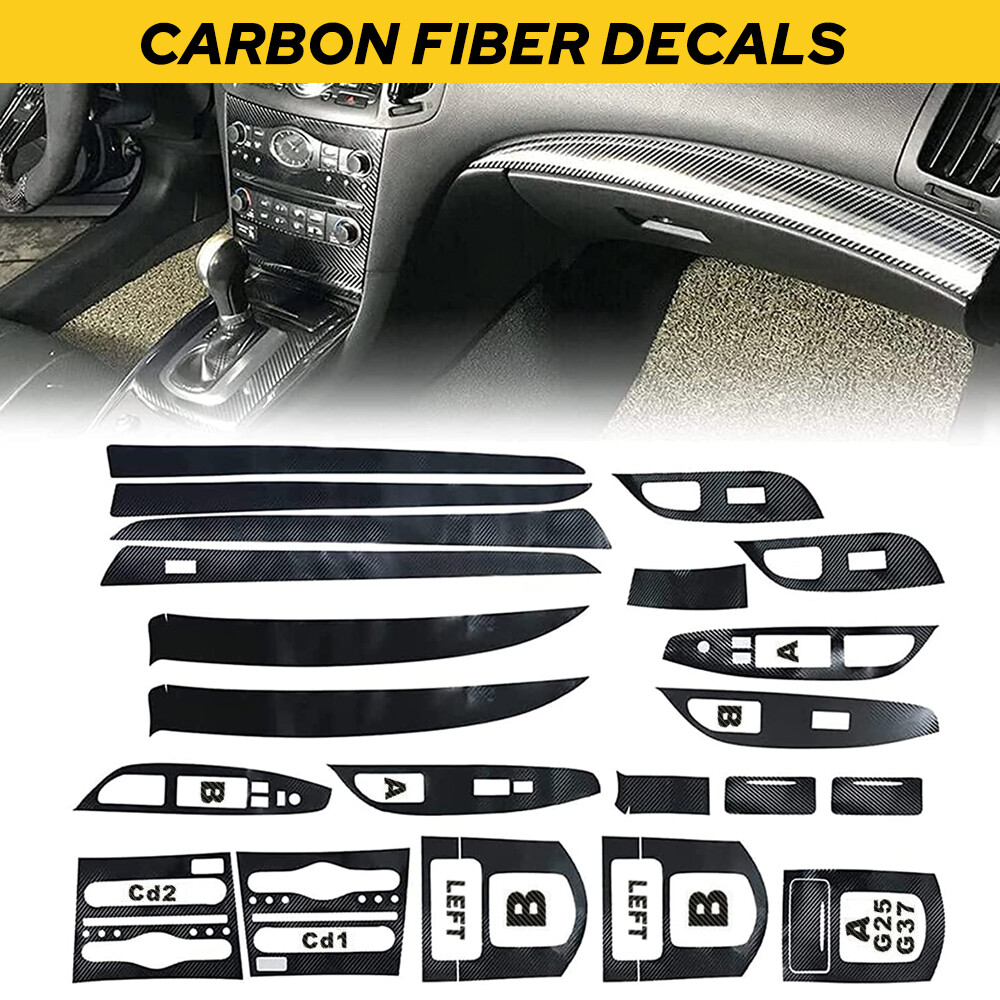 Carbon Fiber Full Interior Kit Cover Trim For Infiniti G37 Sedan 2010-2013 EOA