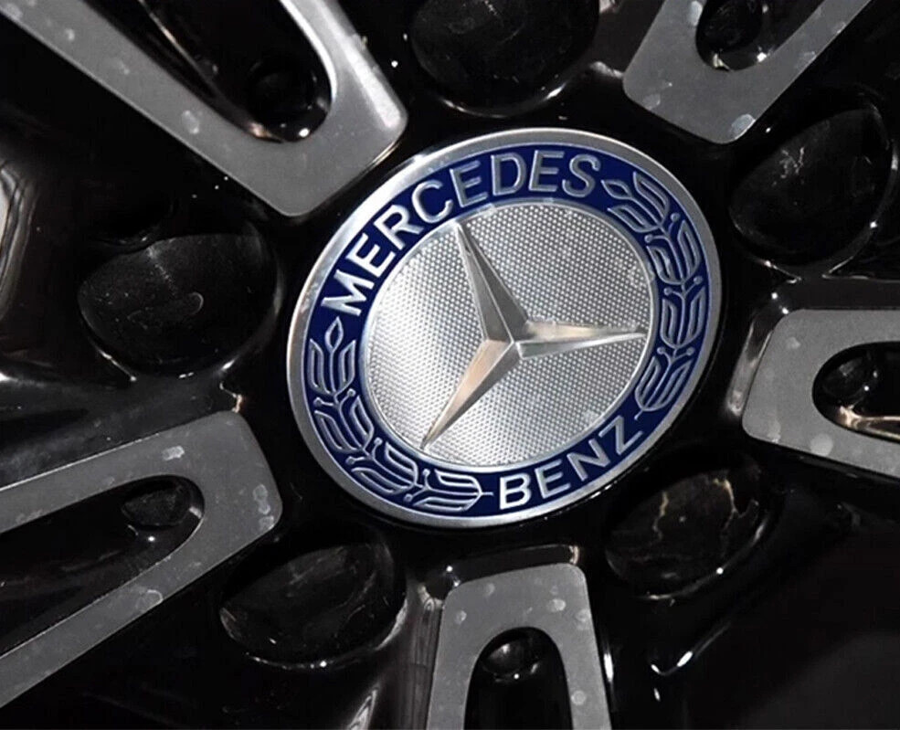 Blue Fit-For Mercedes-Benz C350 Wheel Center Caps Emblem Rim Hub Cover Badge NEW