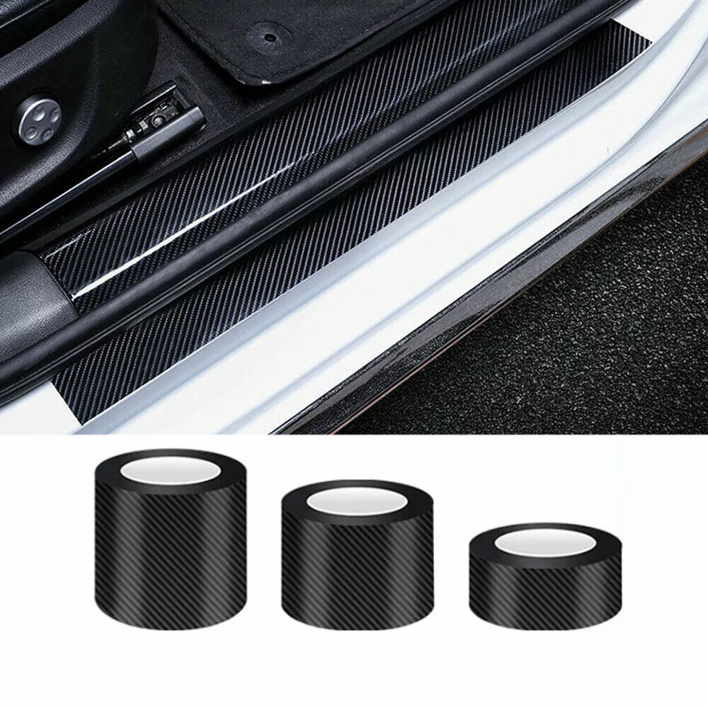 Car Door Sill Scuff Anti Scratch Tape Protection Carbon Fiber Vinyl Film Sticker