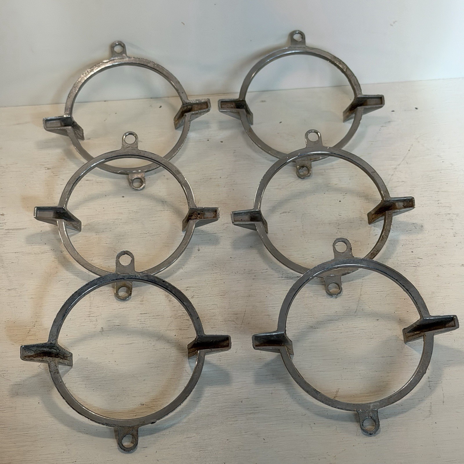 Lot Of 6 NOS New Vintage 1962 Chevy Impala Car Chrome Tail Light Trim Rings