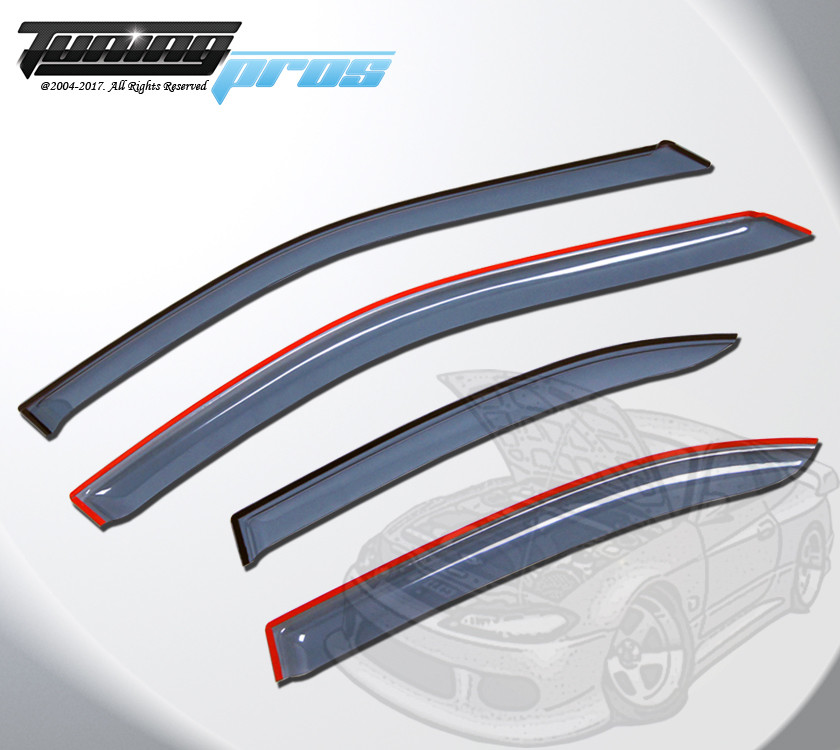 Light Gray Rain Visor Deflector 4pcs Out Channel For Mazda Mazda3 Sedan 2014-16
