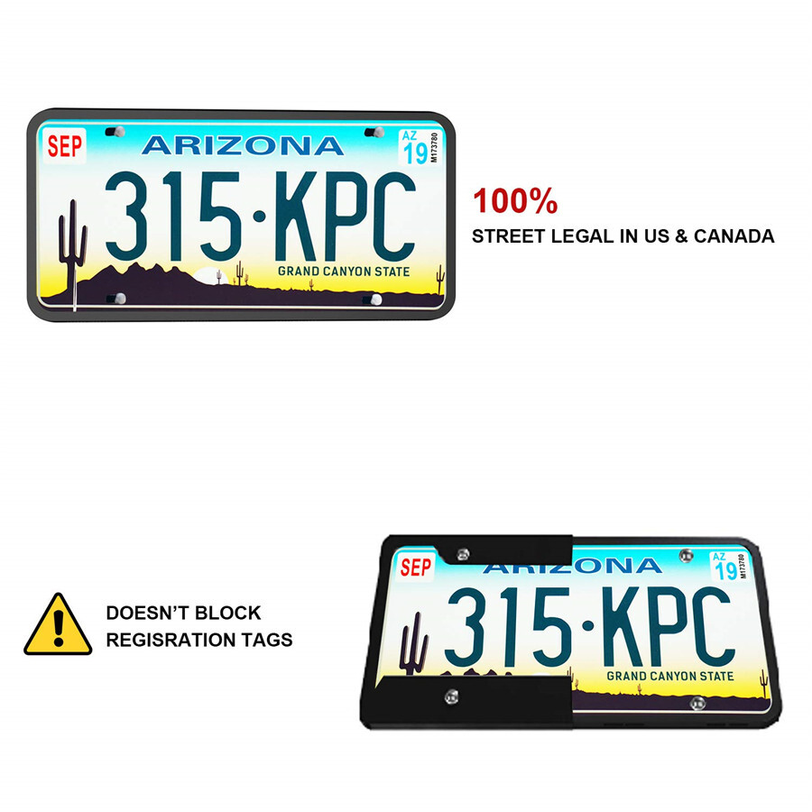 2x Front Rear License Plate Mount Frame Holder Bumper Bracket W/Screws For Car
