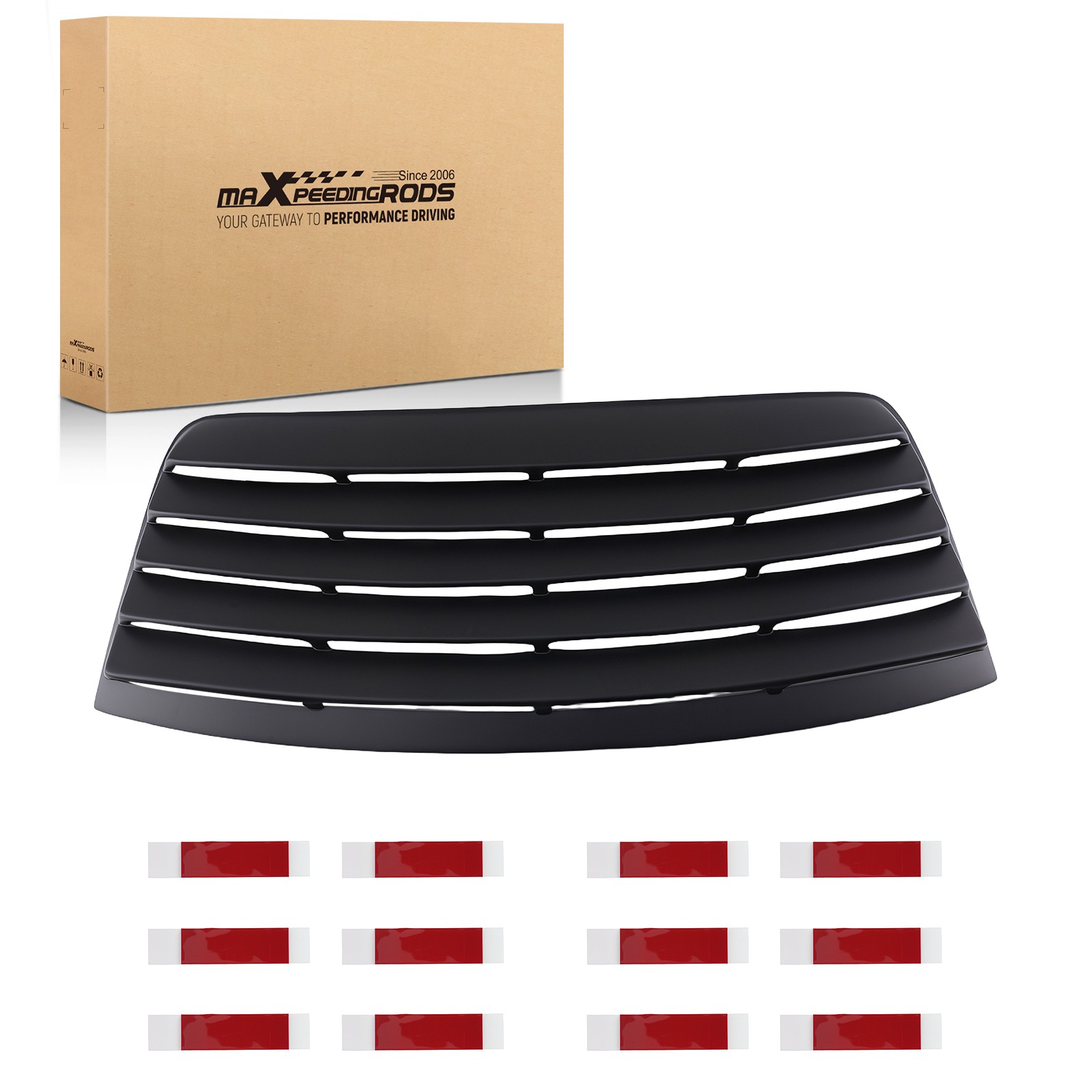 Matte Black Rear Window Louver for Dodge Challenger 08-23 UV Protection