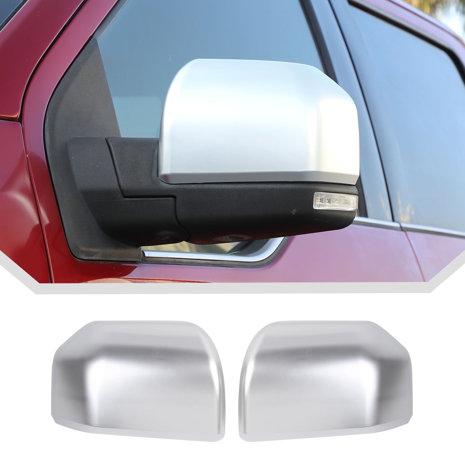 For 2015-2020 Ford F150 Truck Replacement Mirror Covers Cap Painted SILVER
