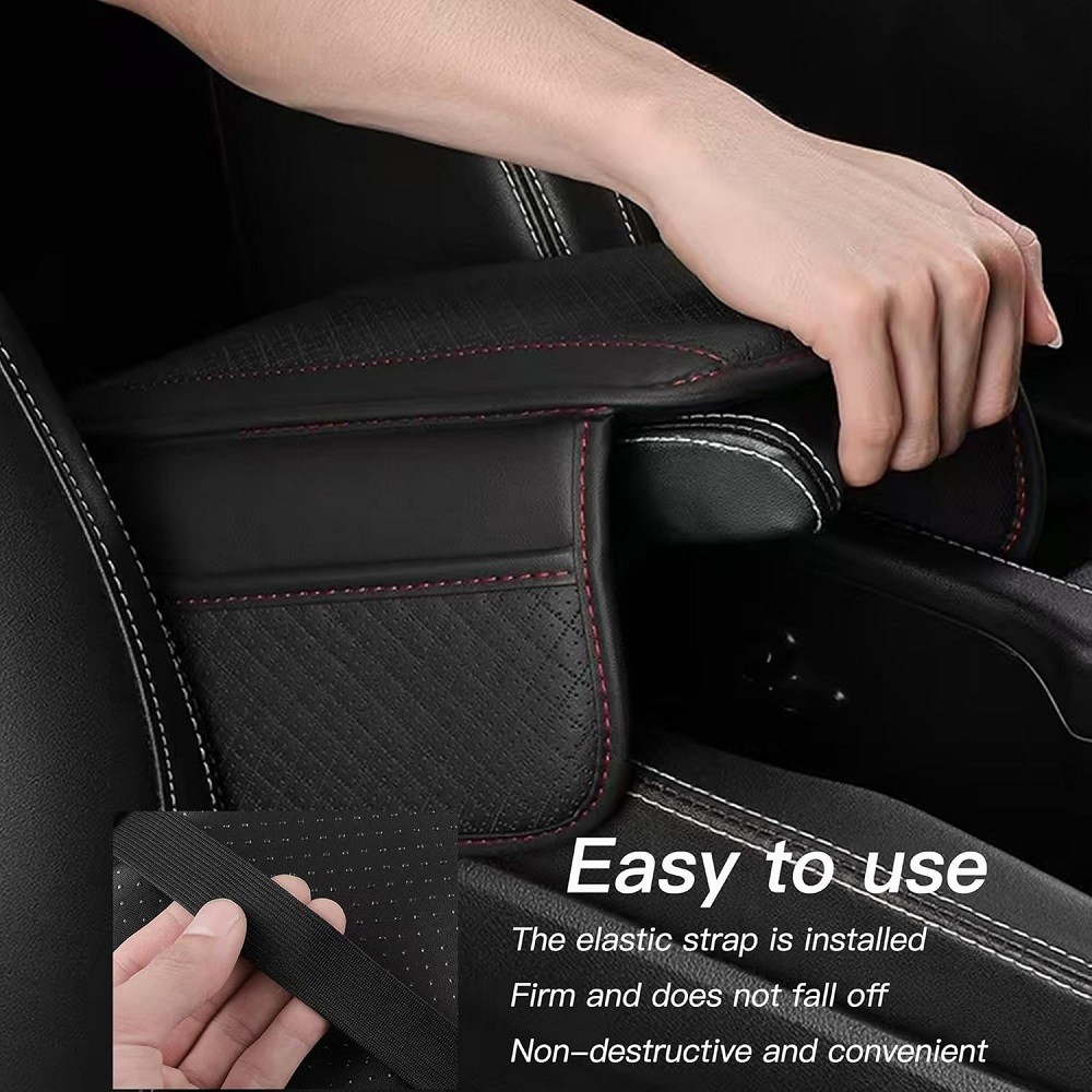 Car Memory Foam Leather Armrest Cushion Cover Center Console Box Pad Fit Honda