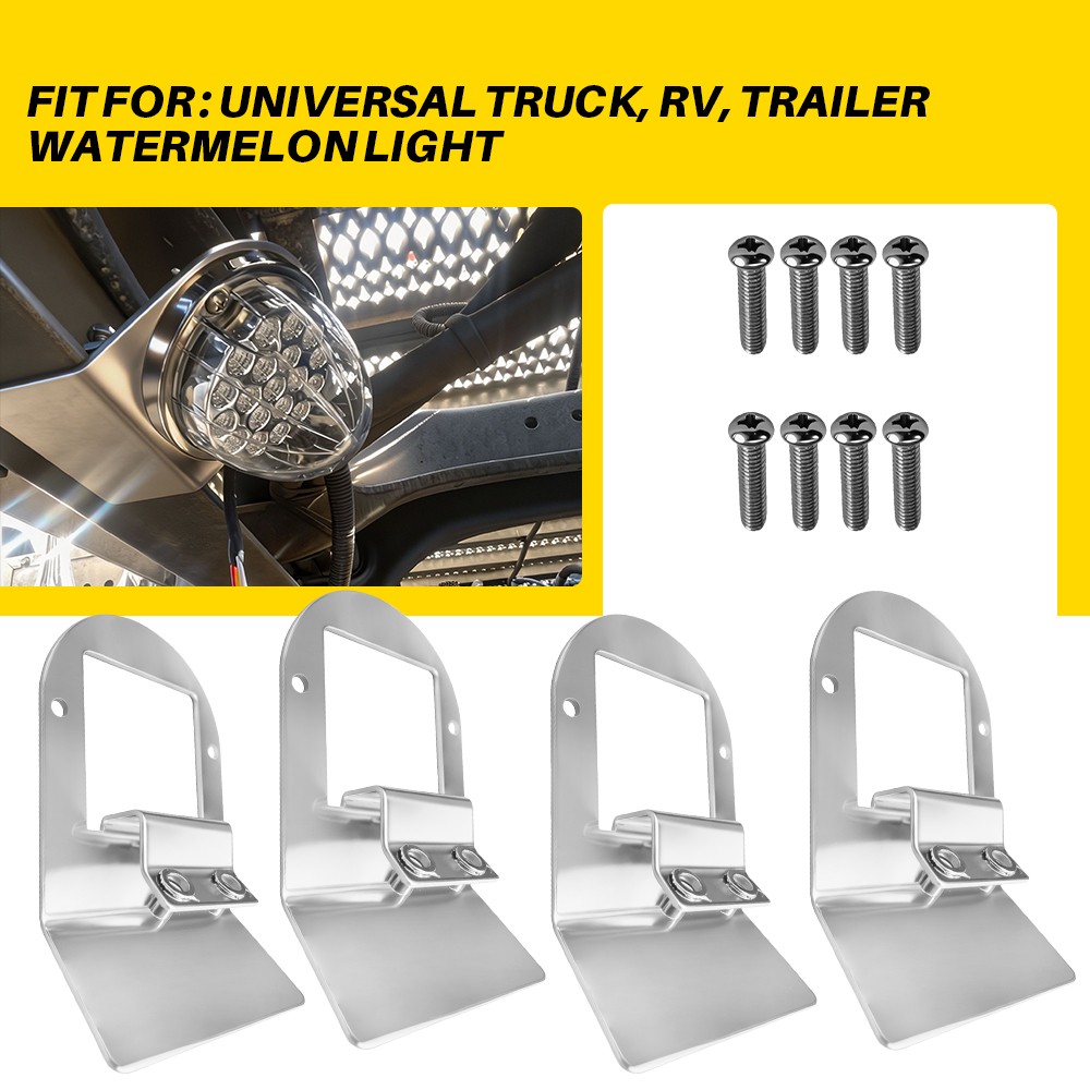 4-10x Watermelon Light Rear Frame Bracket Stainless steel Mounting Universal Fit