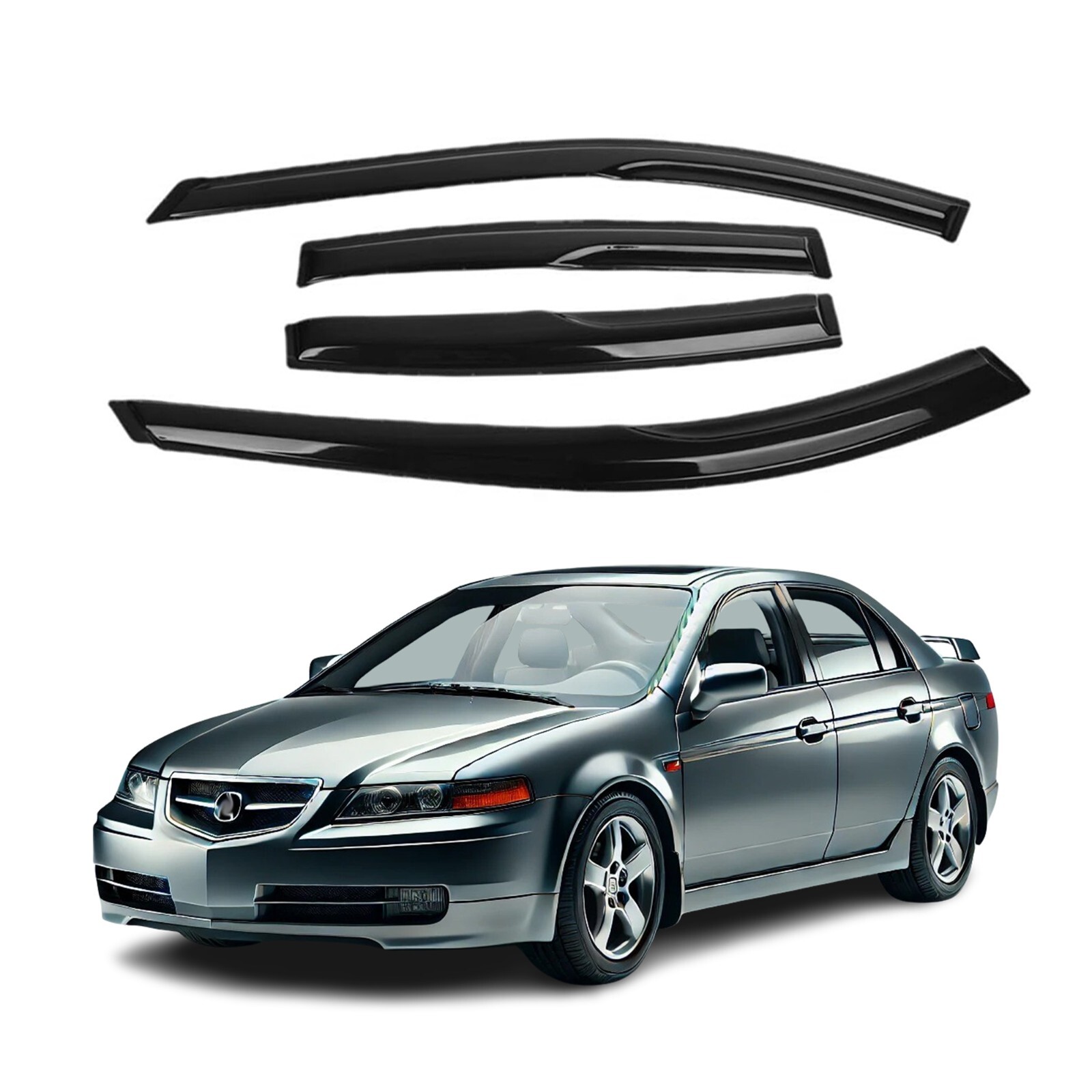 Fits for Acura TL 2004-2008 Acrylic Side Window Visor Sun Rain Deflector Guard