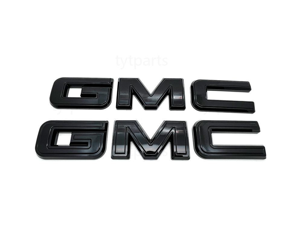 NEW 2019-24 GMC Sierra 1500 2500HD 3500HD Front Rear Gloss Black OVERLAY Emblem