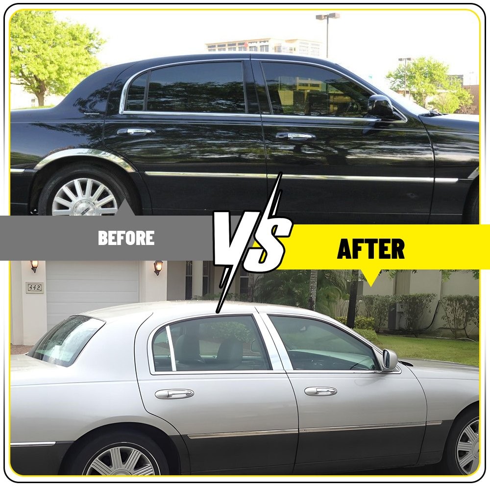 6X Silvery Pillar Posts Door Trim Window Cover For Lincoln Town Car 1998-2011