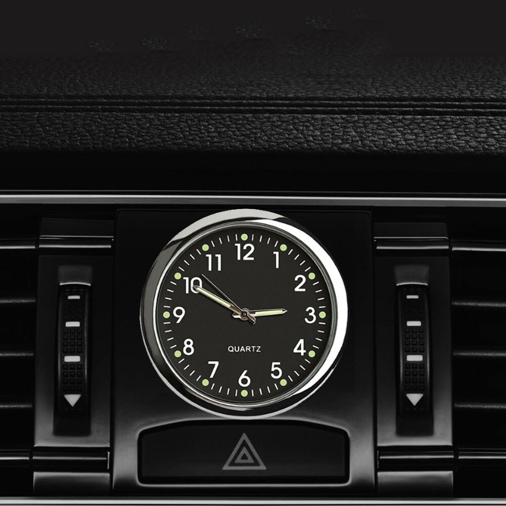 Mini Pocket Quartz Digital Analog Watch Stick-On Clock Luminous Fit For Car Boat