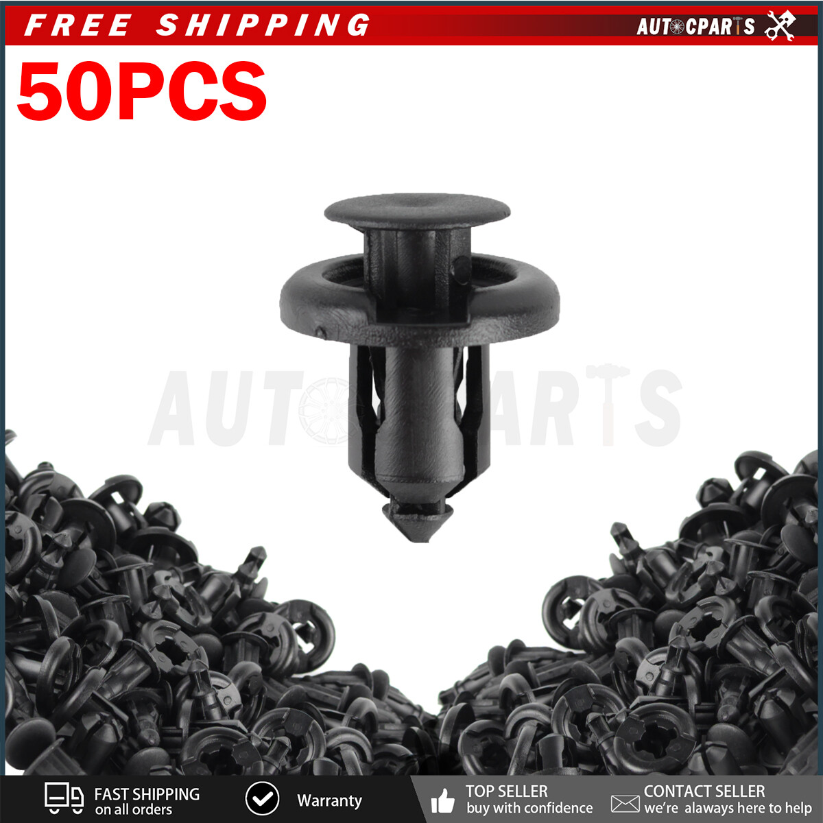 10mm 50pcs Plastic Push Fastener Bumper Pin for Acura Clips Type Rivet Retainer