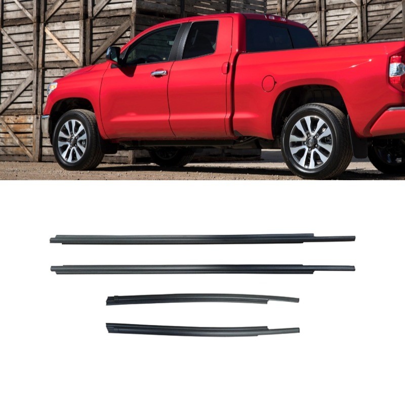 Window Weatherstrip Molding Trim Seal Belts for 07-21 Toyota Tundra CrewMax Only