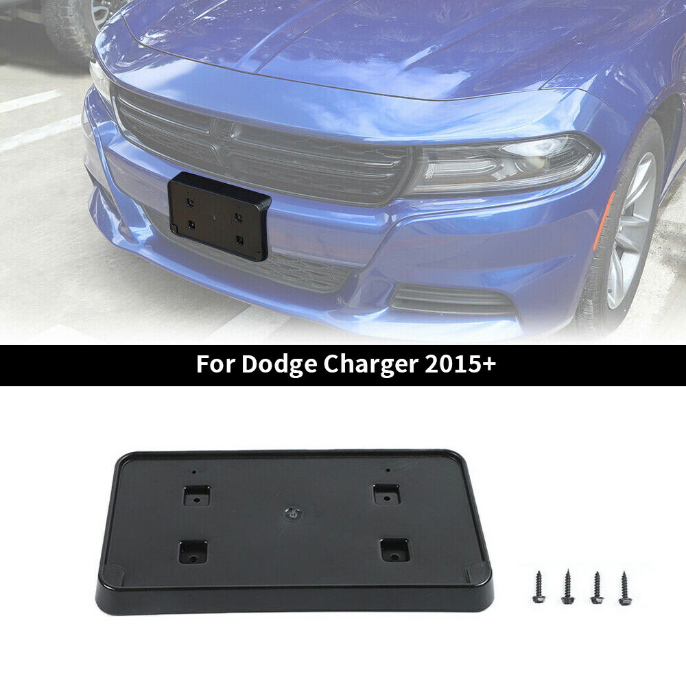 Front Bumper License Plate Bracket Holder Mount Base For Dodge Charger 15+ Black