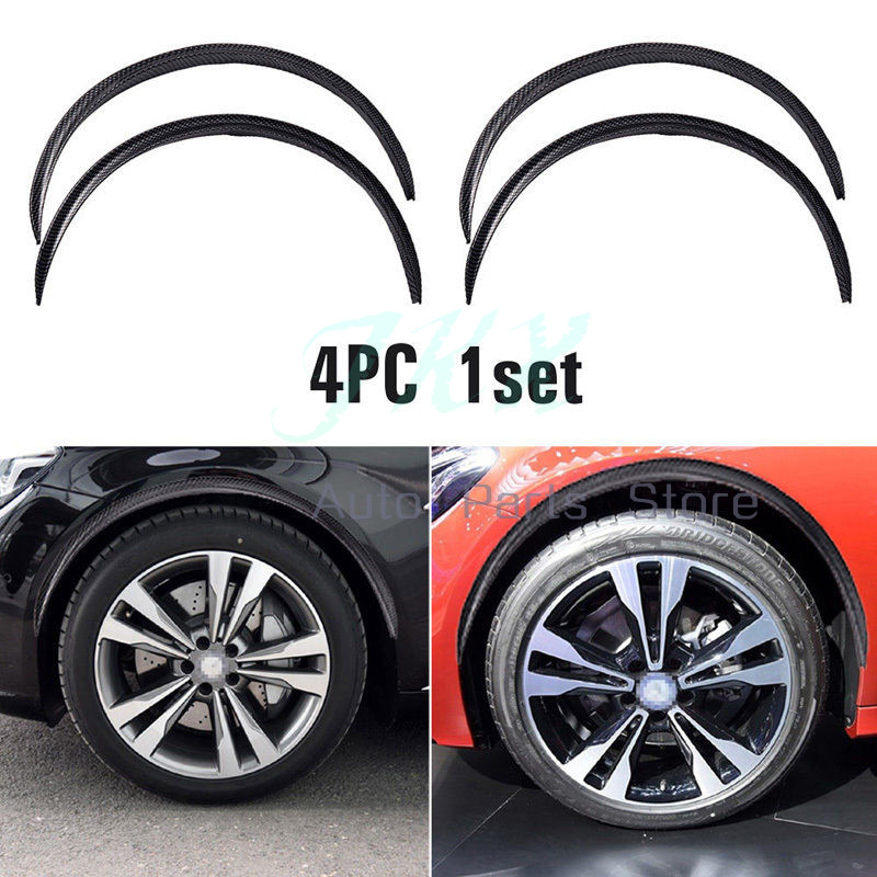4x Carbon Fiber Color Car Flare Protector Fender Arch Strip Wheel Lip Eyebrow x