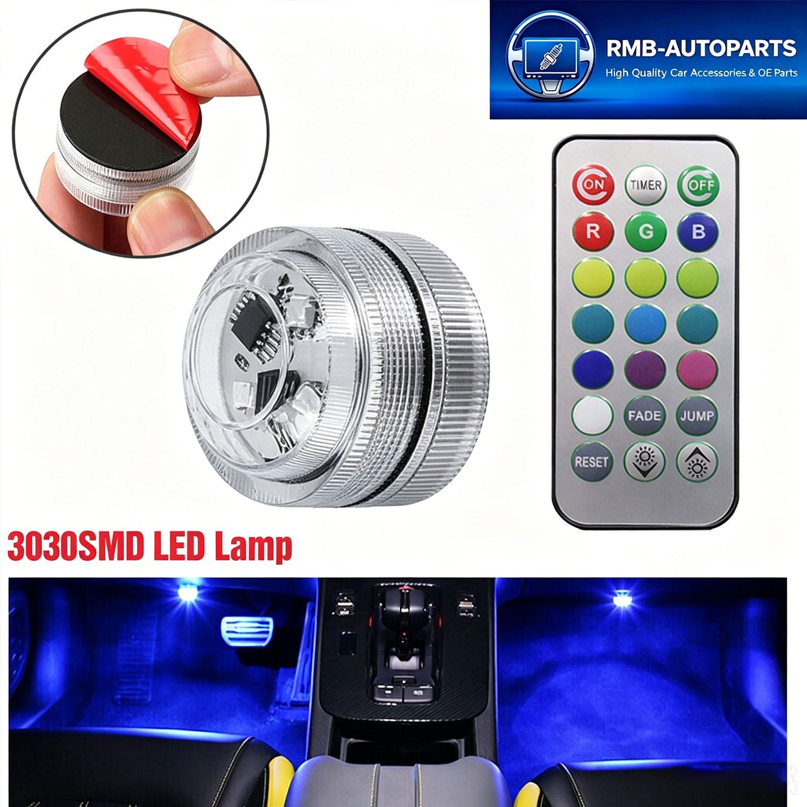Universal Colorful LED Lights Atmosphere Lamp W/ Remote Control For Car Interior