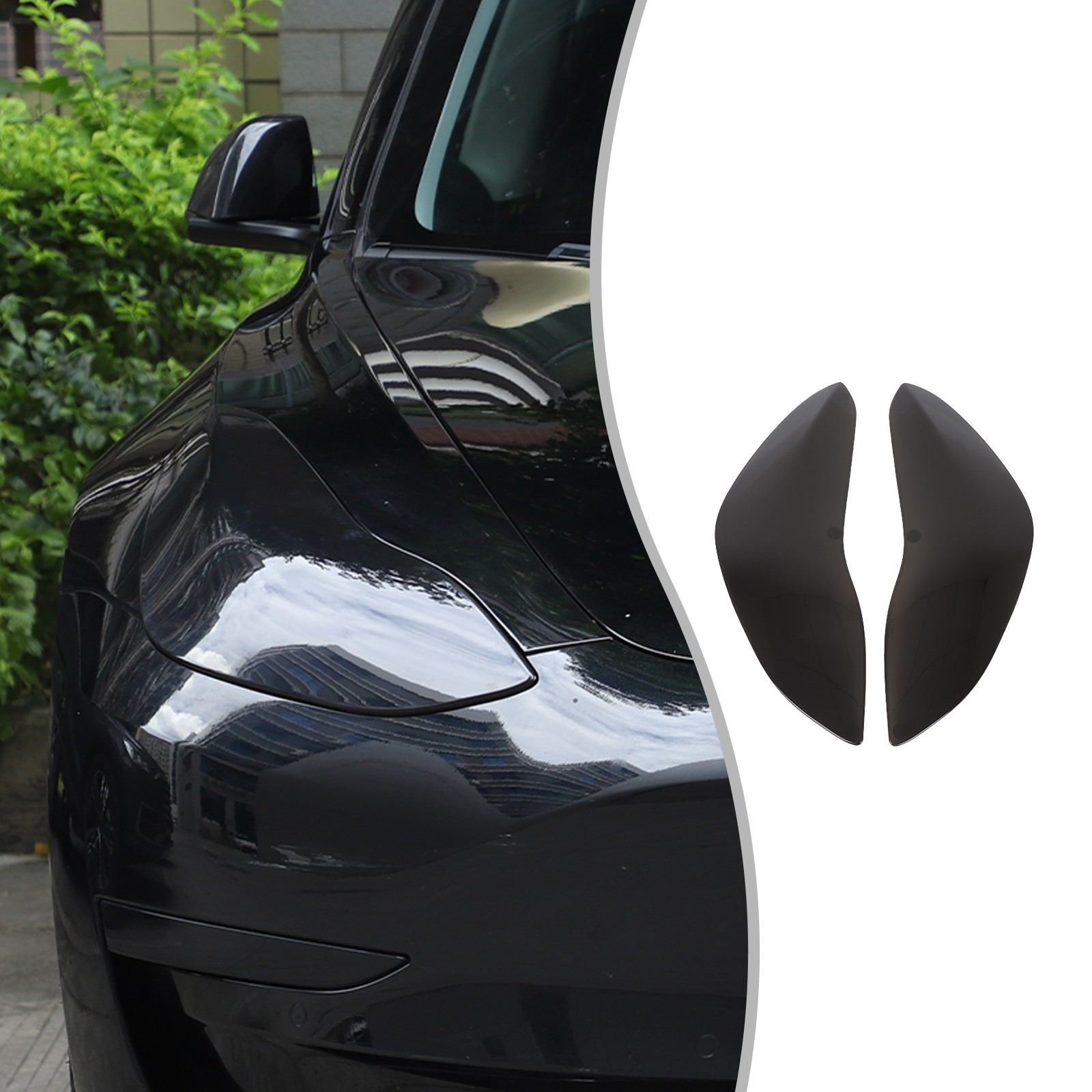 Transparent Gray Smoked Front Headlight Trim Cover For Tesla Model 3/Y 17-22 US
