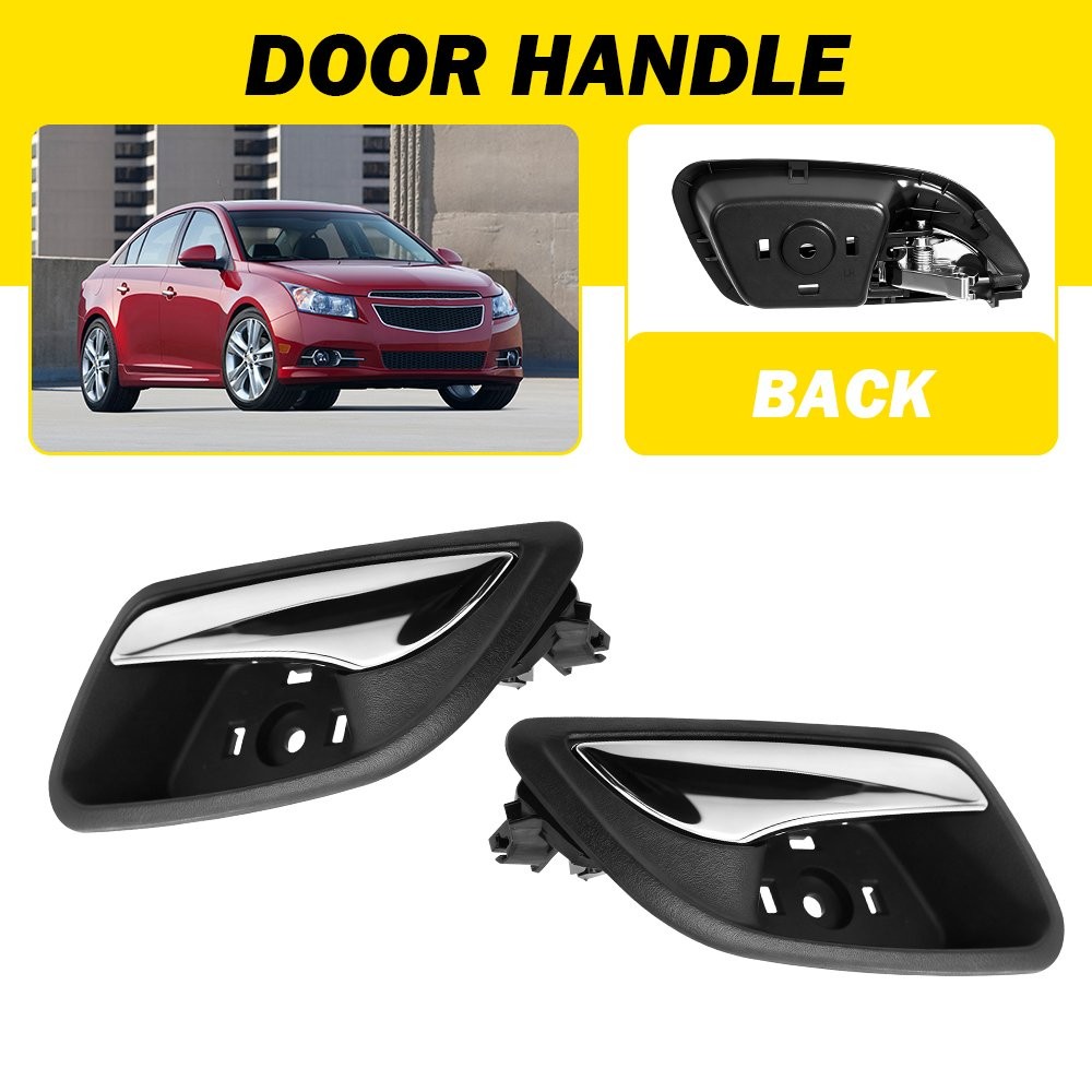 2x Interior Door Handles For 2011-2015 Chevrolet Cruze Left+Right Black Chrome H