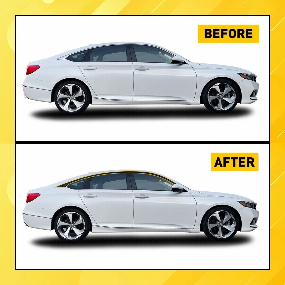 For Honda Accord Sedan 2018-2024 Delete Blackout Overlay Matte Window Trim Black